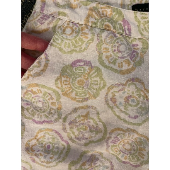 Harve Benard 100% Wide Leg Linen‎ Cropped Multi-Colored Cropped Pants Size 8 - Picture 10 of 12